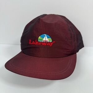 Vintage Men’s Maroon Lakeway Adjustable Strapback Hat - Made in USA